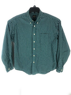 #ad Dockers Button Up Shirt Men#x27;s Long Sleeve Large Green Check Plaid Casual A30 $3.75