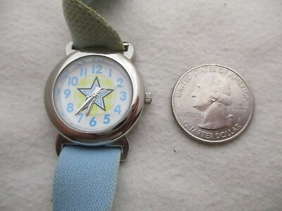 #ad Star Design Blue amp; Silver Toned Wristwatch w Adjustable Band $28.00