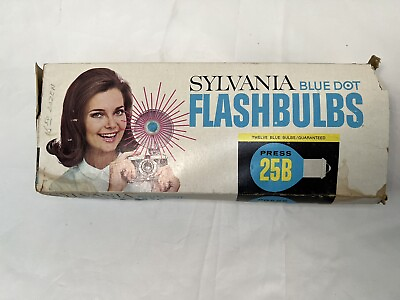 #ad Sylvania Blue Dot FLASHBULBS Press 25B Polaroid amp; Sun Gun Movie Light $14.99