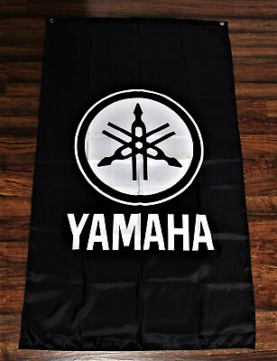 #ad Yamaha Flag Banner Racing Team Motorcycle Bike Moto GP Vertical Man Cave XZ $13.17