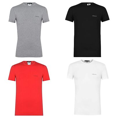 Versace Men#x27;s Logo T Shirt S M L XL 2XL Black Red Grey White Cotton New rrp£45 GBP 37.11