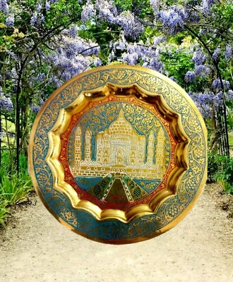#ad Royal Hand Painted Wall Plate Taj Mahal Home Decor Showpiece Collectible Gifts $14.99