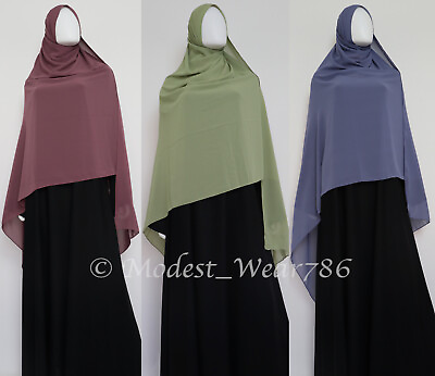 #ad XL Premium Chiffon Hijab Wrap Shayla Scarf Shawl Muslim Headcover 26 Colors $15.00