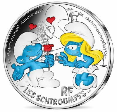 #ad #ad France A Love silver coin quot; In Love Smurf quot; 41 Grame 0.9000 silver $99.99