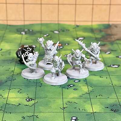 #ad Goblin Gang Set of 5 Dungeons and Dragons Miniatures DnD Damp;D Mini 32mm Lot $6.19