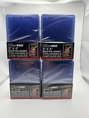 #ad Ultra Pro 3X4 GOLD FOIL ROOKIE 35pt Toploaders amp; Card Sleeves 4 Pack of 25 = 100 $20.00