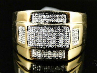 Valentine Men#x27;s Simulated Band Ring 0.50 Ct 14k Yellow Gold Plated Round Cut $102.22