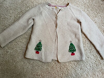 #ad Mini Boden Christmas tree Cardidan Toddler girls 2 3 years Cream $28.99