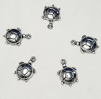 #ad TURTLE Tibetan Charms Lot of 5 Craft Making Brand New $4.99