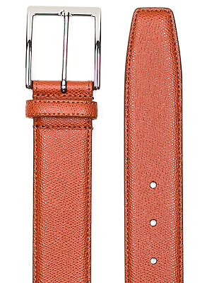 #ad Sobs Men#x27;s Fashion Leather Belt IN Cognac with Texture Reg $134.04