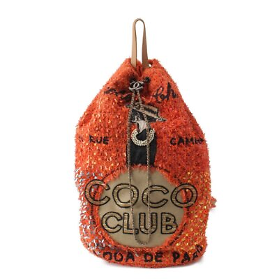 #ad Chanel Cuba Collection Tweed Sequin Coco Backpack Orange 190065 $5261.54