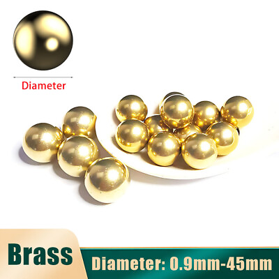 #ad Precision Brass Solid Balls Bearing Balls Dia 0.9mm 45mm Brass Beads Smooth Ball $1.79