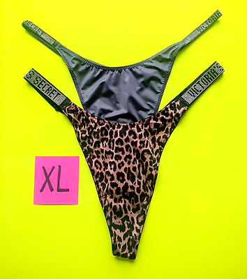 #ad Victoria#x27;s Secret Very Sexy RHINESTONE Shine Logo XL Thong Panties Lot of 2 $54.99