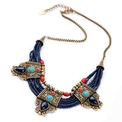 #ad Sexy Retro Turquoise Coral Blue Bead Tibetan Necklace Lapis Stone Unique Gift $21.95
