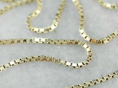 #ad 18K Solid Yellow Gold Box Necklace Real Gold Chain 18quot; $104.49