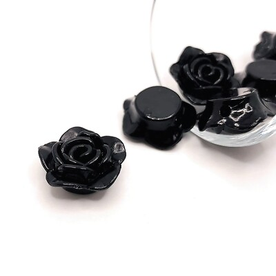 #ad 4 20 or 50 pcs Black Acrylic Rose Beads Bubblegum Charm US Seller BK658 $8.95