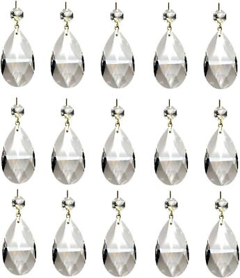 #ad 15 Pieces Clear Teardrop Crystal Chandelier Gold Pinningangel Tears Series $14.59