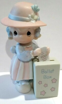 #ad 1989 Precious Moments You Will Always Be My Choice Girl Voting at Ballot Box $12.40