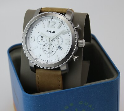 #ad NEW AUTHENTIC FOSSIL GAGE CHRONOGRAPH SILVER BROWN BQ2594 MEN#x27;S WATCH $79.99