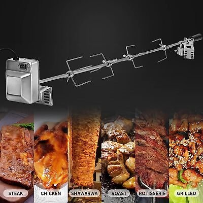 #ad Electric Rotisserie Kit w Motor 4W BBQ Grill Detachable Spit Rod Meat Roaster $66.62