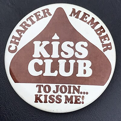 #ad Hershey Kisses Kiss Club Charter Member Pin Button Vintage Pinback $8.70
