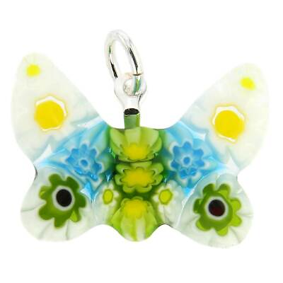 #ad GlassOfVenice Murano Glass Millefiori Small Butterfly Pendant $34.95
