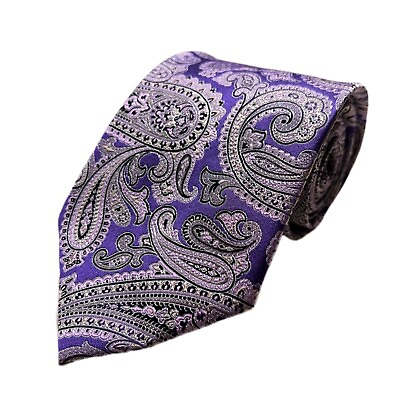 #ad Robert Talbott Purple Paisley Silk Tie XL Extra Long 64” Rochester $34.99