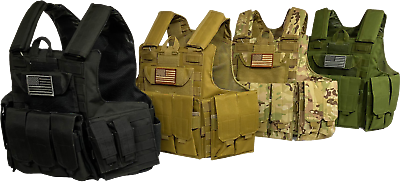 #ad Tactical Vest Plate carrier Black Multicam Coyote OD FDE Armor Plates Available $420.00