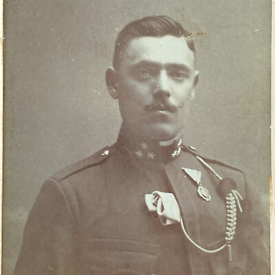#ad c1914 Austro Hungarian Mustache Man Military Officer in Uniform CDV Photograph $24.95