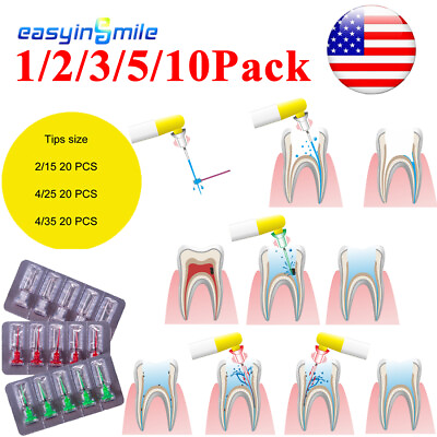 #ad Endo Sonic Activator Tips 3D Root Tip Cleaning 60Tips 1 2 3 5 10Pack Easyinsmile $54.63