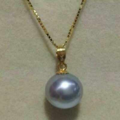 #ad Classic 16mm gray round pearl 14k gold necklace Pendants Tibetan Steel C $5.45