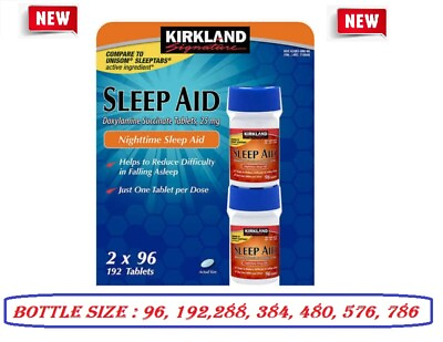 #ad Kirkland Signature Sleep Aid Doxylamine Succinate 25mg Fall Asleep Fast Tablets $8.99