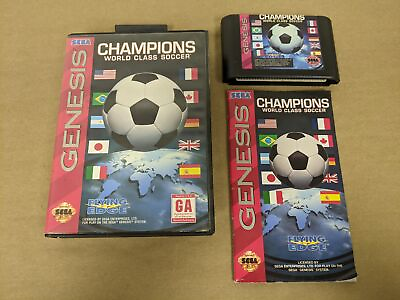 #ad Champions World Class Soccer Sega Genesis Complete in Box $5.99