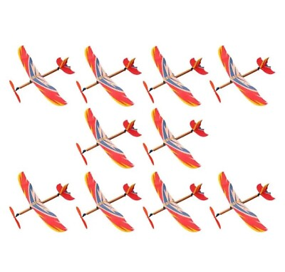 #ad 10PCS Creative DIY Airplane Toys Child Kid Rubber Band Powered Plane $20.00