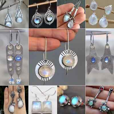 #ad 925 Silver Cubic Zirconia Earrings Ear Hook Dangle Wedding Jewelry For Women C $2.86