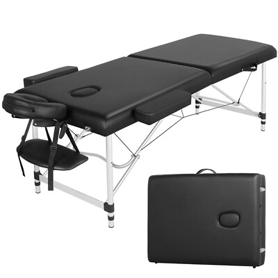 #ad Massage Table Portable Massage Bed 2 Folding Lash Table Bed 28quot; Wide Aluminium $118.99