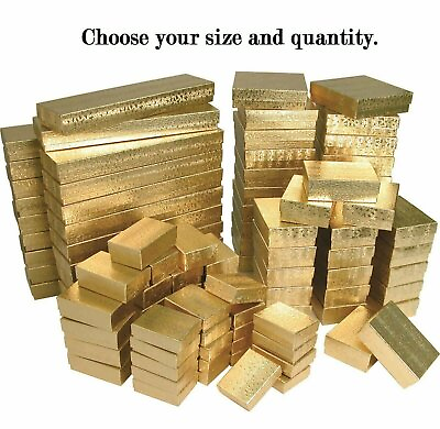 Gold Foil Cotton Filled Jewelry Packaging Gift Boxes $10.25