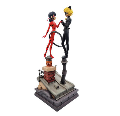 #ad Art Resin Limited Edition Miraculous Ladybug and Cat Noir Figure ZAG Collectible $399.99