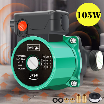#ad 60L Min Automatic Hot Water Circulation Pump Booster 3 Speed Domestic Pump 105W $39.73