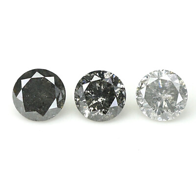 #ad Natural Loose Round Black Grey Color Diamond 0.97 CT 4.20 MM Brilliant Cut L1374 $291.00