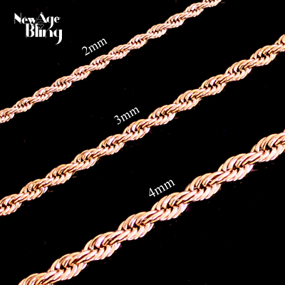 Stainless Steel Rope Chain 14k Rose Gold Plated 16quot; 30quot; Men Women Necklace 2 5mm $9.99