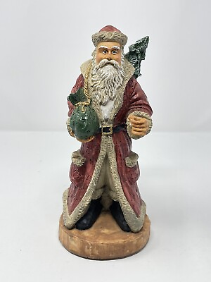 #ad Santa with bag of toys amp; tree Resin Statue on attached Base 10” Tall $12.97