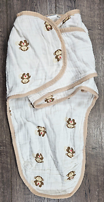 #ad Baby Girl Boy Aden amp; Anais Large Brown Monkey Muslin Swaddle $12.99