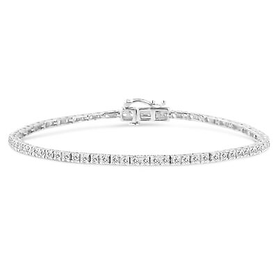 #ad 2 Carat Diamond Classic Link Single Row Tennis Bracelet in Sterling Silver $820.00