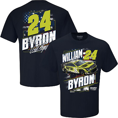 #ad William Byron 2024 Patriotic Raptor Car T Shirt Blue $29.95