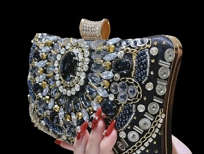 #ad Women#x27;s Evening Clutch Bags Silk Satin Party Handbags Bridal Wedding Purse $34.99
