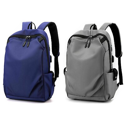 #ad Waterproof Men Women Backpack Bookbag School Travel Laptop Rucksack Zip Bag Blue $14.59