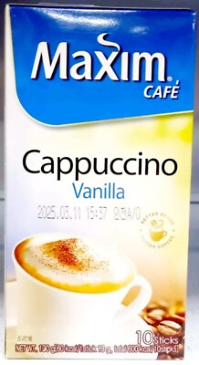 #ad Maxim Cappuccino Vanilla Instant Coffee Pack of 1 10 Sticks × 13g $18.50