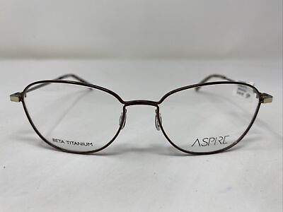 #ad Aspire BEAUTIFUL BROWN GOLD 53 16 135 Metal Full Rim Eyeglasses Frame 6461 $85.00
