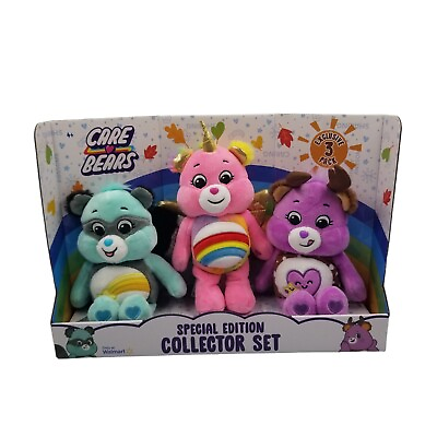 #ad Care Bears Special Edition 3 Pack Deer Pegusa Raccoon 40th Edition Collection $44.00